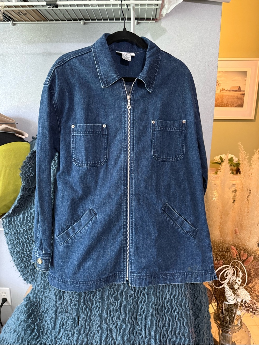Talbots Dark Blue Denim Zip Jacket